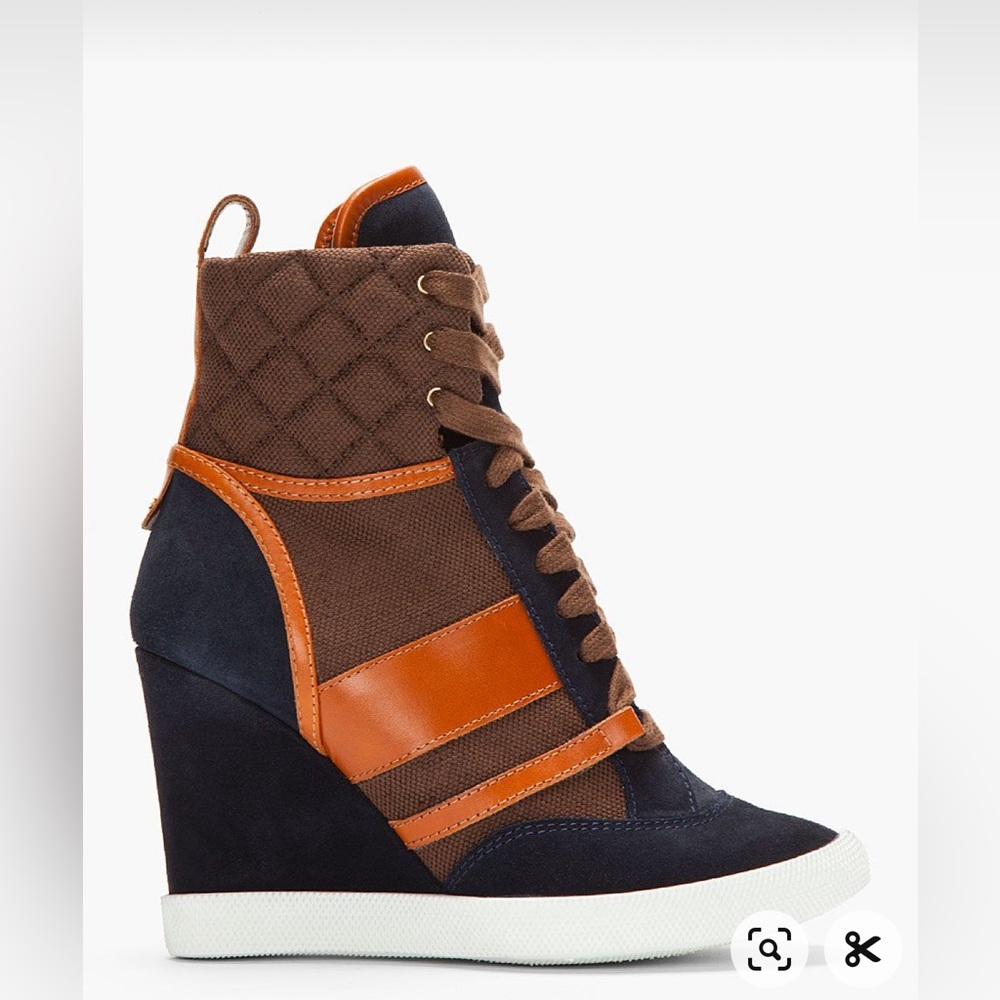 CHLOE Suede Wedge Sneakers
